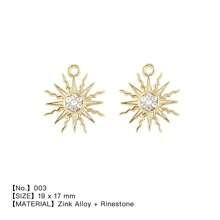 2入組/套金色復古吊墜設計,包括月亮,太陽,星星,橢圓形,心形,玫瑰,適用於珠寶製作,手鍊、項鍊、耳環,diy 裝飾等 - 金色 - 查看 4