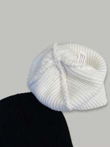 2入組女式多色編織帽,刺繡裝飾,時尚保暖 - 彩色 - 查看 6