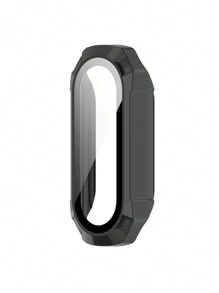 Pc + Tempered Glass Protective Case Compatible With Xiaomi Mi Band 7, Includes Screen Protector - Black - View 2