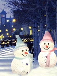 可愛聖誕雪人設計裝飾燈,適合戶外花園裝飾 - 彩色 - 查看 1