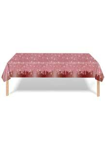 1pc Laser Disposable Tablecloth 137 * 274cm, Party Desktop Decoration, Valentine's Day Outfit, Rose Gold - Rose Gold - View 1