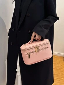 Simple And Fashionable Portable Cosmetic Bag - Pink - View 1