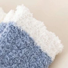 Infant Over Knee Coral Fleece Non-slip Warm Socks - Blue - View 3