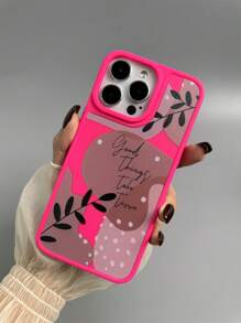 1pc Matte Anti-Fall Raised Camera Circle TPU Patterned Phone Case, Maple Leaf Design, Compatible With Apple Models Waterproof Shockproof Scratch Resistant - Multicolor - View 2