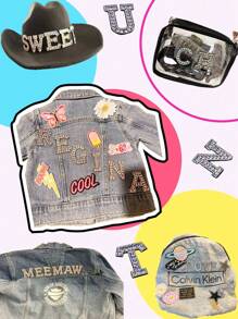 1pc Bead Decor Letter Design DIY Sewing Patch