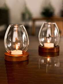1 CÁI Đế nến thủy tinh trong suốt hình tròn Tealight Nến dầu cổ điển Đế nến hình dạng đèn cưới Trang trí bàn ăn Chống gió Vỏ nến Halloween, Ma quái, Mùa thu, Lễ hội, Ngày lễ, Mùa đông, Ngày lễ, Lễ hội, Trang trí phòng, - Trong sáng - Xem 9