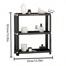 Bathroom Organizer Worktops Perfume Organizer Makeup Organizer Cosmetics Storage Display Rack 2/3 Layer Vanity Tray - Elegant black - View 3