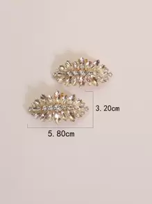 2 pièces Clips de chaussure en alliage de verre strass dorés étincelants, design géométrique 3D DIY pour talons hauts de femme, vêtements et accessoires de mode, cadeau élégant pour dames pour fête et événement