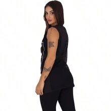 Click Mais Bonita Women Basic Tops - Negro - Ver 3