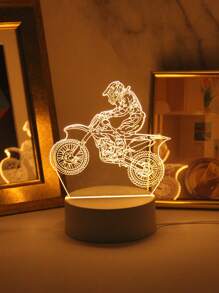 Luz nocturna creativa de motocicleta 3D con USB, LED iluminado, novedoso, decorativo y único, lámpara de mesa LED única