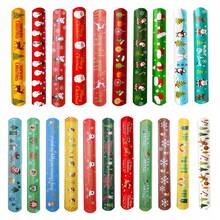 12入組/24入組/36入組隨機聖誕老人馴鹿圓形派對手鍊腕帶拍帶拼圖玩具生日派對禮物聖誕禮品 - 彩色 - 查看 7