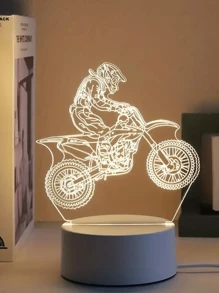 Luz nocturna creativa de motocicleta 3D con USB, LED iluminado, novedoso, decorativo y único, lámpara de mesa LED única