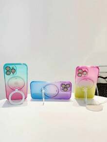 高端商務多功能tpu+pc材料可旋轉金屬支架男士手機殼,支援無線充電 - 藍黃色 - 查看 7