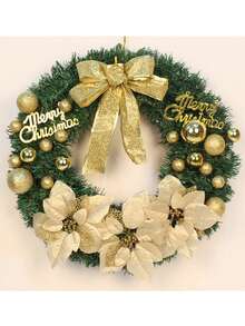 Christmas Decorative Wreath Door Hanging - Red - View 2