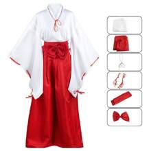 Halloween disfraces anime cosplay inuyasha cosplay kimono japonés - Rojo - Ver 3