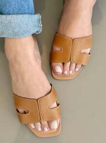 Women Flat Sandals - 駝色 - 查看 3