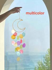 1pc Natural Shell Wind Chime Small Hanging Decoration For Room, Bedroom - Blue - View 3