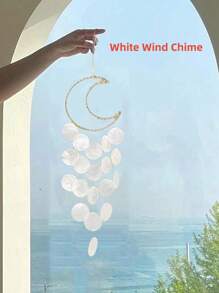 1pc Natural Shell Wind Chime Small Hanging Decoration For Room, Bedroom - Blue - View 4
