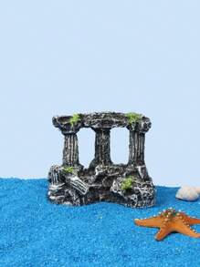 1pc Aquarium Decor Resin Ornament, Roman Column Castle Landscape