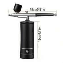 1 Set Of Air Spray Gun With Duct, Mini Air Compressor Kit, Air Brush Paint Spray Gun, Suitable For Manicure, Cake Making, Painting, Crafts, Etc. Best Gift For Friends, Family(Black) Tools