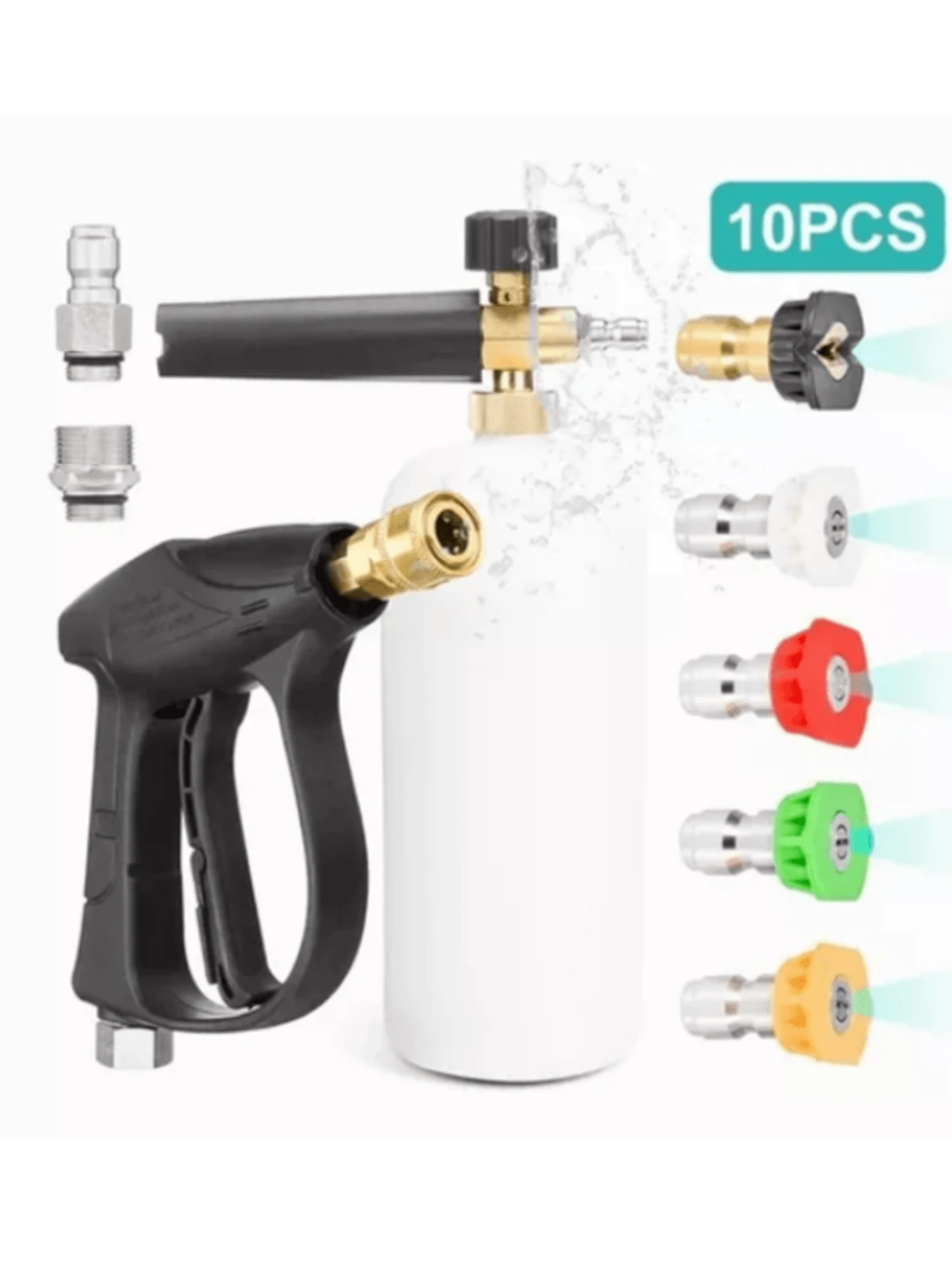 Kit De Pistola De Espuma Con Boquillas, 10 Uds. - Negro - Ver 1