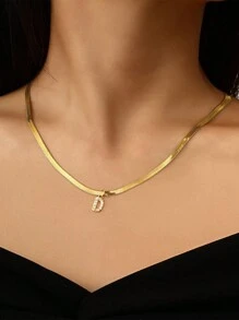 26 Letters Creative Simple Copper Inlaid Pendant Clavicle Chain For Vacation/party/dating Gift Daily Wear - I - View 9
