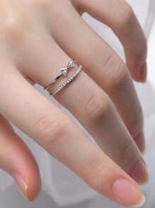 1 chiếc nhẫn bạc mở nơ đơn giản phong cách mới mùa thu đông, bạc Sterling 925 - vòng mở - Xem 2