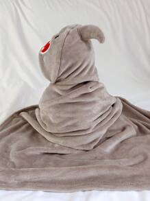 1pc Unisex Shark Shaped Spring Autumn Cute Baby Swaddling Blanket - Grey - View 2