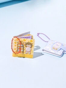 可愛甜美風格小學生迷你筆記本鑰匙扣,便攜輕便,可掛在包包上,送給好朋友的粉紅色聖誕禮物 - 黃色 - 查看 3