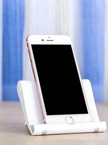 Foldable & Portable Desktop Phone & Tablet Stand, Adjustable Slouchy Bracket For Multi-Angle Viewing - White - View 2