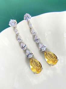 Ohrringe mit Wassertropfen Design Strass,