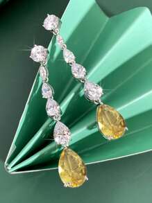 Ohrringe mit Wassertropfen Design Strass,