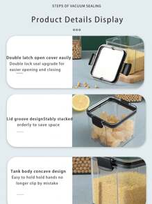 1 Stück Kühlschrankbehälter aus transparentem Kunststoff für Getreide, luftdichter Vorratsbehälter, nicht spülmaschinenfest, nicht mikrowellengeeignet