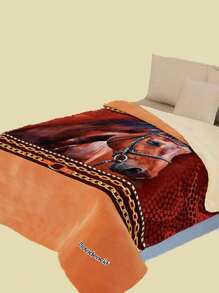 Cobertor de Borrega Caballo Alazan - Marrón - Ver 1