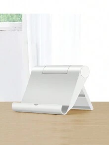Foldable & Portable Desktop Phone & Tablet Stand, Adjustable Slouchy Bracket For Multi-Angle Viewing - White - View 3