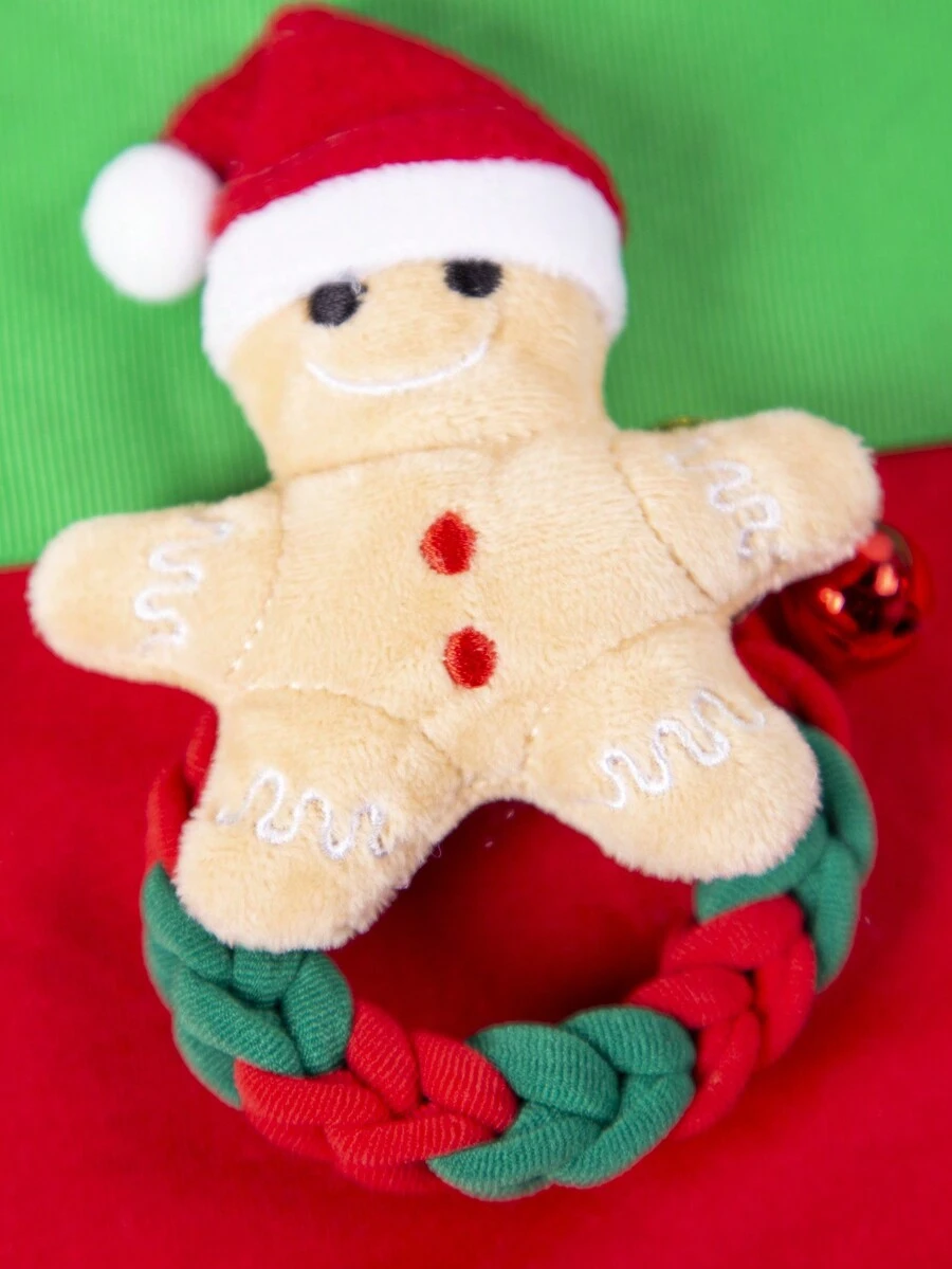 1個綠色可愛的辮狀結髮圈，適用於女性/凌亂的髮髻髮圈/寶寶聖誕樹彈性髮帶/聖誕節髮飾