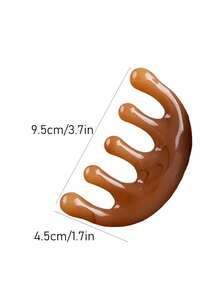 1入單頭牛角防結髮梳和穴位按摩梳 - 橘色 - 查看 5