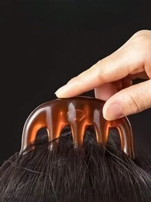 1入單頭牛角防結髮梳和穴位按摩梳 - 橘色 - 查看 1