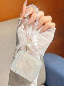 Đầy màu sắc Mẫu vỏ Tai nghe Với Loại bướm & Pha lê đầy màu sắc Chuỗi Đối với AirPods1/2 AirPods - Nhiều màu - Xem 1