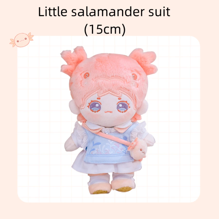15 厘米稀有可爱墨西哥钝口螈玩偶套装，原创毛绒动物玩具，带配件 - 粉色 - 查看 1