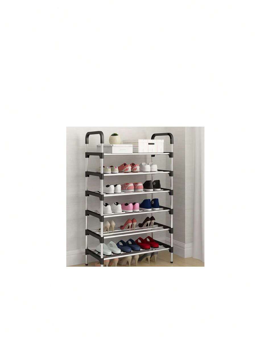 6-tầng Đơn giản Nhiều lớp Cuộc họp Giá để giày Giày Tủ , Thích hợp Đối với Nhà  , Ký túc xá , Đa chức năng , Chống bụi - màu đen - Xem 1