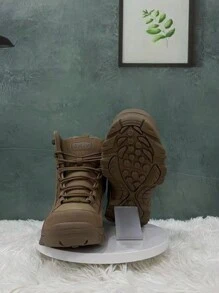 男款戶外作戰軍訓登山靴,適用於攀登雪地和荒野探險運動靴 - 棕色 - 查看 6