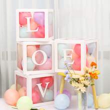 4入組透明可摺疊禮品盒,情人節愛心禮品盒,驚喜透明盒子 - 白色 - 查看 3