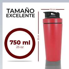 Shaker Proteina Vaso Shaker Acero Inoxidable Gym 750ml - Rojo - Ver 3