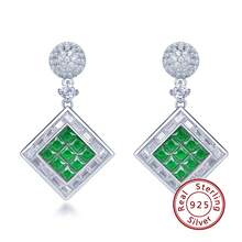 Trendolla 1 件時尚 S925 純銀鍍 18k 金花朵耳環,優雅浪漫,適合女士日常佩戴,送給媽媽的生日禮物 - 綠色 - 查看 2