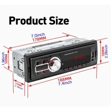 Car Stereo Mp3 Player 1 Din With Bluetooth And Auxiliary For Car 5208E - Black - View 8