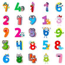 50入組可愛的數字貼紙,動物數字0到9防水貼紙,適用於剪貼簿,筆記本電腦,手機殼,創意卡通水瓶貼紙,適用於學生,教師,女孩,男孩 - 彩色 - 查看 2