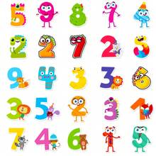 50入組可愛的數字貼紙,動物數字0到9防水貼紙,適用於剪貼簿,筆記本電腦,手機殼,創意卡通水瓶貼紙,適用於學生,教師,女孩,男孩 - 彩色 - 查看 3