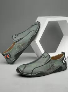 CLOHOO Thủ công Thời gian rảnh rỗi Giày da đanh Giày đế bệt Mềm mại & Thoải mái Đi dạo Làm việc Giày dép Với - xanh quân đội - Xem 4