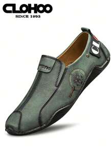 CLOHOO Thủ công Thời gian rảnh rỗi Giày da đanh Giày đế bệt Mềm mại & Thoải mái Đi dạo Làm việc Giày dép Với - xanh quân đội - Xem 1